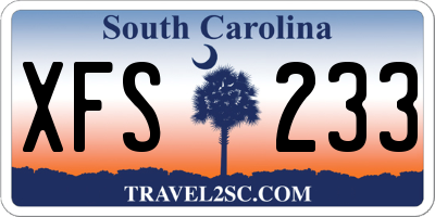 SC license plate XFS233