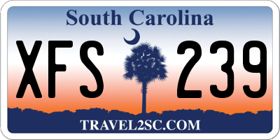 SC license plate XFS239
