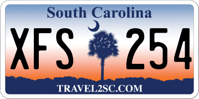 SC license plate XFS254