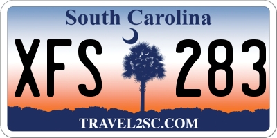 SC license plate XFS283