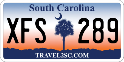 SC license plate XFS289