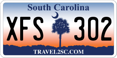 SC license plate XFS302