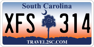 SC license plate XFS314