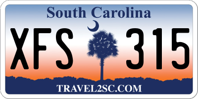 SC license plate XFS315
