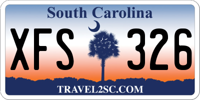 SC license plate XFS326