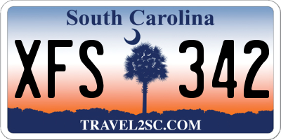 SC license plate XFS342