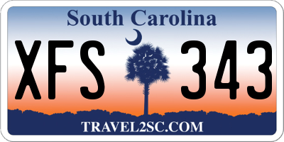 SC license plate XFS343