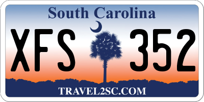 SC license plate XFS352