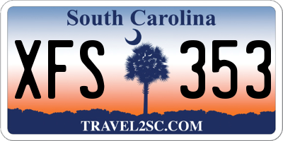 SC license plate XFS353