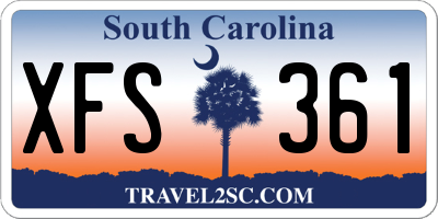 SC license plate XFS361