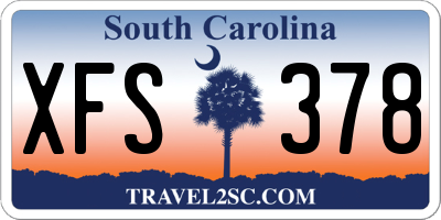 SC license plate XFS378