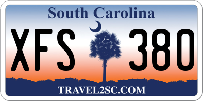 SC license plate XFS380