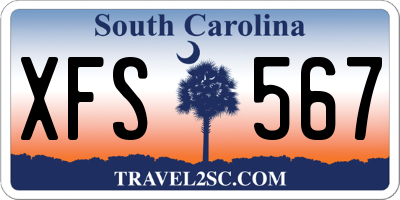 SC license plate XFS567