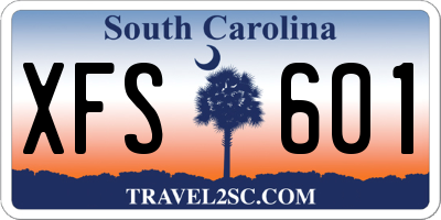 SC license plate XFS601