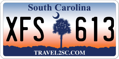 SC license plate XFS613