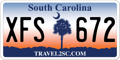 SC license plate XFS672