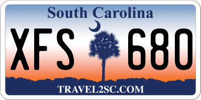 SC license plate XFS680