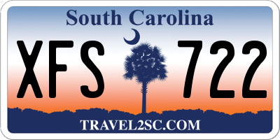 SC license plate XFS722