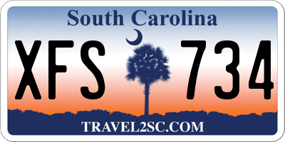 SC license plate XFS734