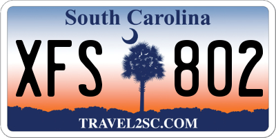 SC license plate XFS802