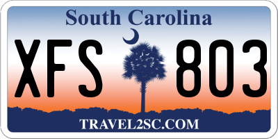 SC license plate XFS803