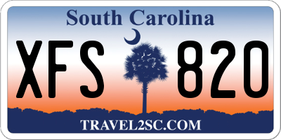 SC license plate XFS820