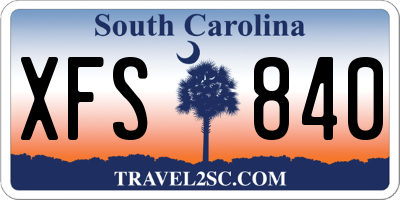 SC license plate XFS840