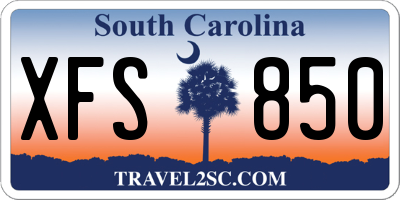 SC license plate XFS850