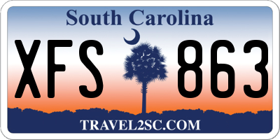 SC license plate XFS863