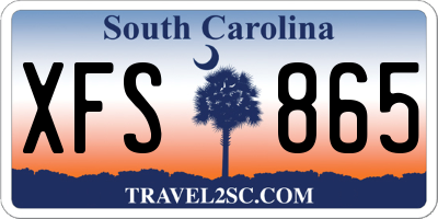 SC license plate XFS865