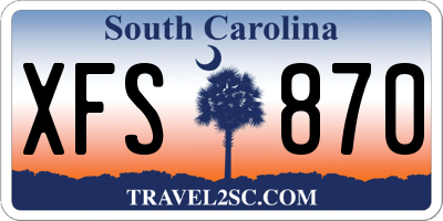 SC license plate XFS870