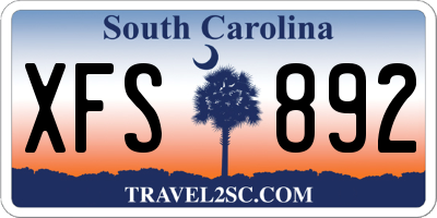 SC license plate XFS892