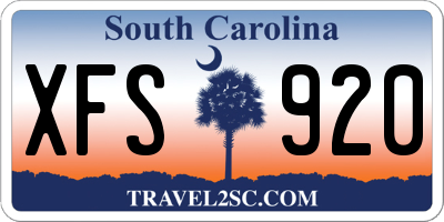 SC license plate XFS920