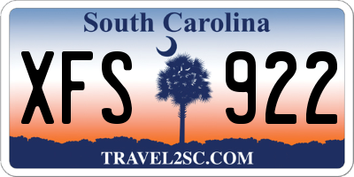 SC license plate XFS922