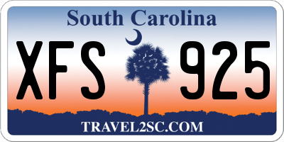 SC license plate XFS925