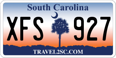 SC license plate XFS927