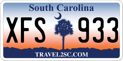 SC license plate XFS933