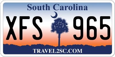 SC license plate XFS965