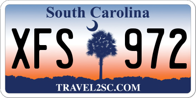 SC license plate XFS972