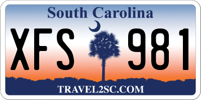 SC license plate XFS981