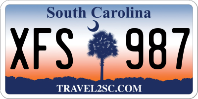SC license plate XFS987