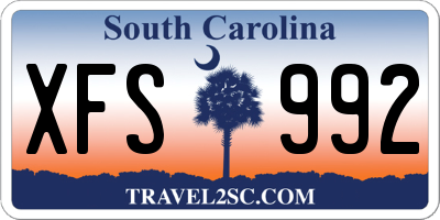 SC license plate XFS992