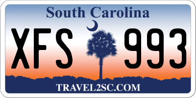 SC license plate XFS993