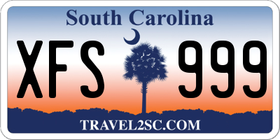 SC license plate XFS999