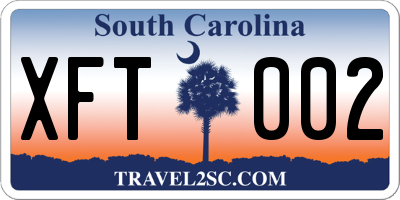 SC license plate XFT002