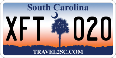 SC license plate XFT020