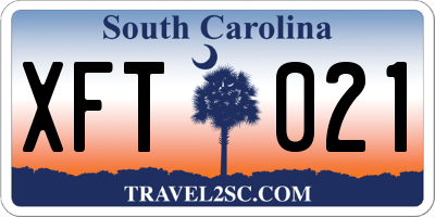 SC license plate XFT021
