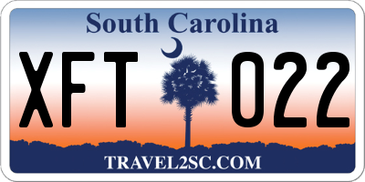 SC license plate XFT022