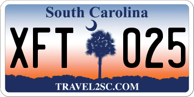 SC license plate XFT025
