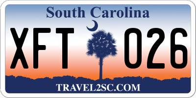 SC license plate XFT026
